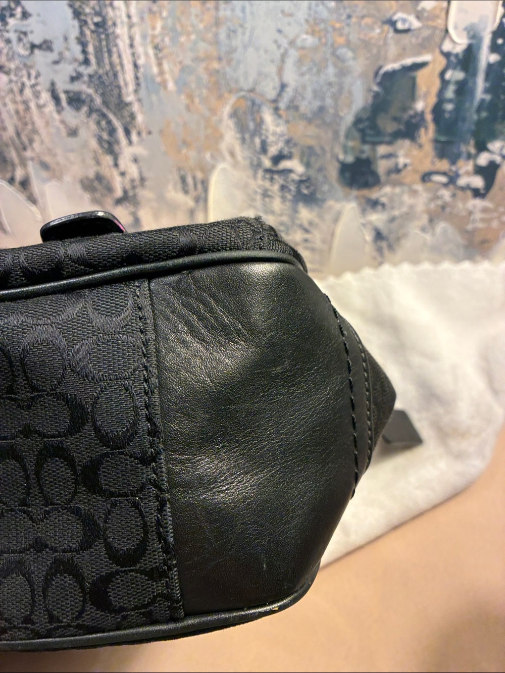 Genuine Coach Signature Jacquard Black Canvas Messenger Bag F70283  2011 - Picture 15 of 16